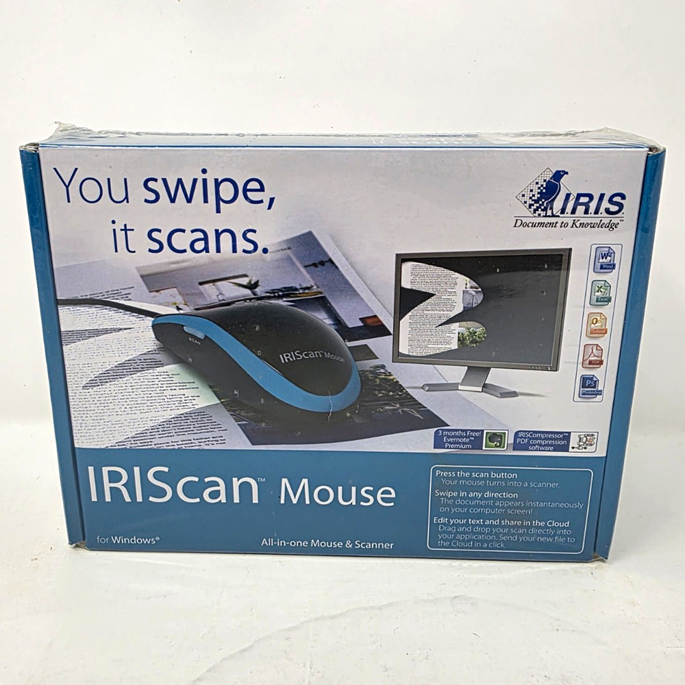 IRIScan Mouse All-in-One Mouse & Scanner Windows NEW SEALED IRIS 457895